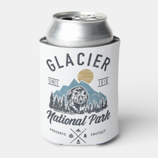 グレイシャーナショナルパークノベルティロードトリップモンタナT 缶クーラー (缶正面)