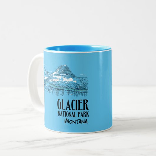 グレイシャーナショナルパークヒドゥンレイクモンタナ ツートーンマグカップ (正面左)