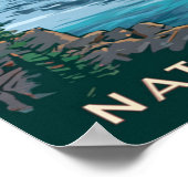 グレイシャーナショナルパークモンタナウォーターカラー絵画ズ ポスター (角)