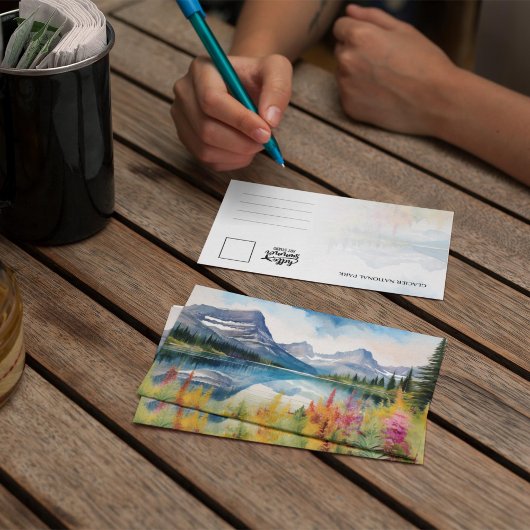 グレイシャーナショナルパークモンタナウォーターカラー 招待状