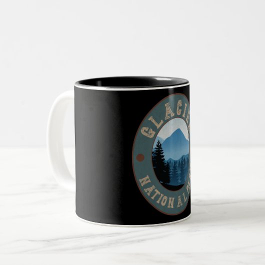 グレイシャーナショナルパークモンタナウサマウンテンズギフト ツートーンマグカップ (正面左)