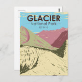 グレイシャーナショナルパークモンタナトリプルディバイドピーク ポストカード (正面/裏面)