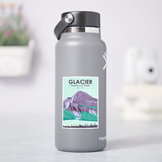 グレイシャーナショナルパークモンタナヒドゥンレイクヴィンテージ シール (HydroFlask)
