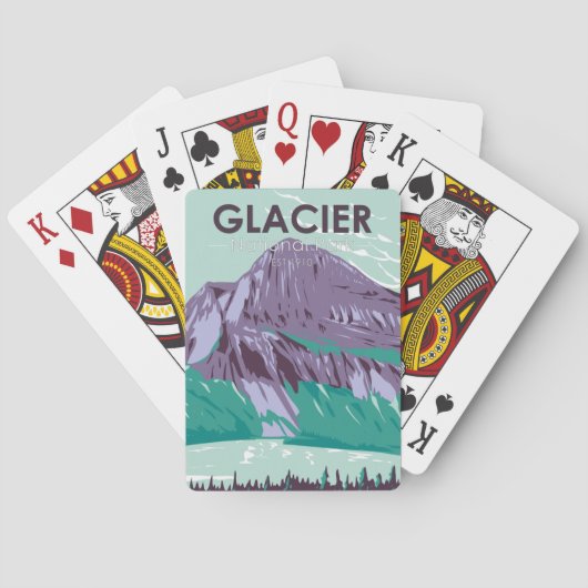 グレイシャーナショナルパークモンタナヒドゥンレイクヴィンテージ トランプ (裏面)