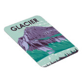 グレイシャーナショナルパークモンタナヒドゥンレイクヴィンテージ マグネット (右側)