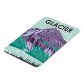 グレイシャーナショナルパークモンタナヒドゥンレイクヴィンテージ マグネット (左側)