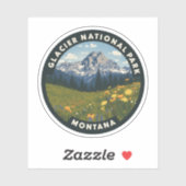 グレイシャーナショナルパークモンタナヴィンテージトラベル シール (シート)