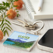 グレイシャーナショナルパークモンタナヴィンテージ キーホルダー (正面右)