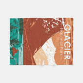 グレイシャーナショナルパークモンタナヴィンテージ フリースブランケット (正面(横))