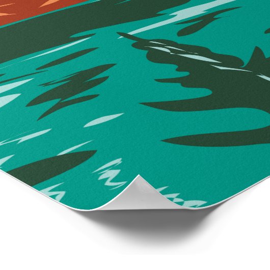 グレイシャーナショナルパークモンタナヴィンテージ ポスター (角)