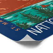 グレイシャーナショナルパークモンタナヴィンテージ ポスター (角)