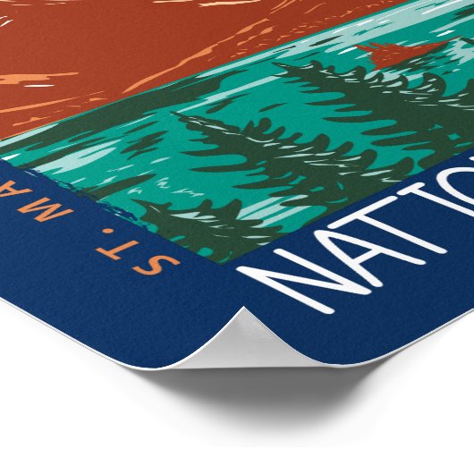 グレイシャーナショナルパークモンタナヴィンテージ ポスター (角)