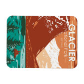 グレイシャーナショナルパークモンタナヴィンテージ マグネット (横)