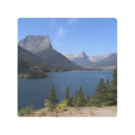 グレイシャーナショナルパークモンタナ湖マクドナルド メタルプリント