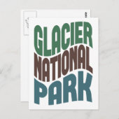 グレイシャーナショナルパークレトロウェーブ ポストカード (正面/裏面)