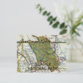 グレイシャーナショナルパークヴィンテージマップ ポストカード (スタンド正面)