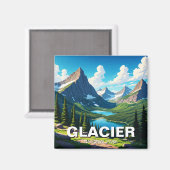 グレイシャーナショナルパーク旅行 マグネット (正面/裏面)