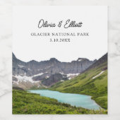 グレイシャーナショナルパーク結婚式の引き出物 パーソナライズされた ワインラベル (シングルラベル)