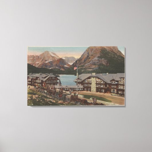 グレイシャーナショナルパークMT – 多くのグレイシャーホテル2 キャンバスプリント (正面)