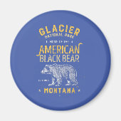 グレイシャーナショナルパークTシャツモンタナベアヴィンテージ マグネット (正面)