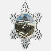 グレイシャーパークのローガンパスからレイノルズマウンテン スノーフレークピューターオーナメント (右)