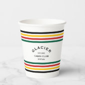 グレイシャーパーク キャビンクラブ カスタム クレスト パーク ストライプ 紙コップ (正面)