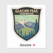 グレイシャーピークワシントントラベルアートヴィンテージ シール (シート)