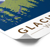 グレイシャーピークワシントントラベルアートヴィンテージ ポスター (角)