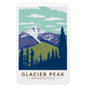 グレイシャーピークワシントントラベルアートヴィンテージ マグネット (縦)