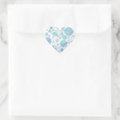 グレイシャーブルー水玉模様パターン ハートシール (バッグ)