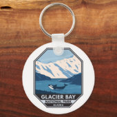 グレイシャーベイナショナルパークアラスカオルカアートヴィンテージ キーホルダー (正面)