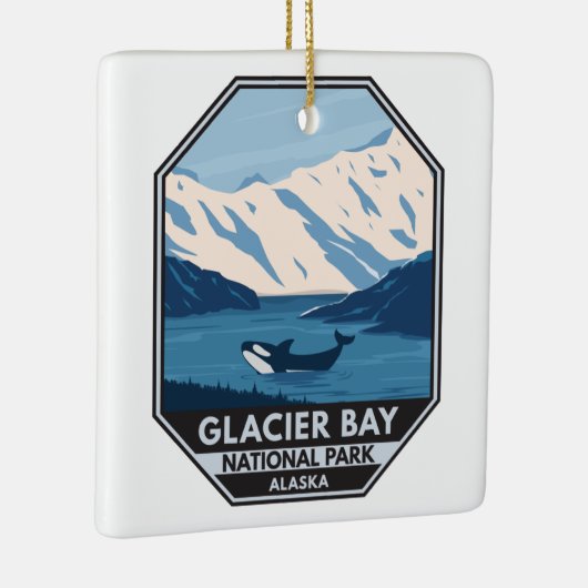 グレイシャーベイナショナルパークアラスカオルカアートヴィンテージ セラミックオーナメント (右)