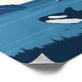 グレイシャーベイナショナルパークアラスカオルカアートヴィンテージ ポスター (角)