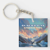グレイシャーベイナショナルパークアラスカクジラヴィンテージ キーホルダー (正面)