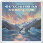 グレイシャーベイナショナルパークアラスカクジラヴィンテージ シール (正面)