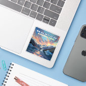 グレイシャーベイナショナルパークアラスカクジラヴィンテージ シール (ノートパソコンとiPhone)