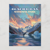 グレイシャーベイナショナルパークアラスカクジラヴィンテージ ポストカード (正面)