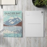 グレイシャーベイナショナルパークアラスカヴィンテージ ポストカード<br><div class="desc">Glacier Bay Parkのベクトルアートワークをウィンドウスタイルデザイン。公園は祖国、生活実験室、国立公園、指定された原野、生物圏保護区、世界伝統地である。</div>