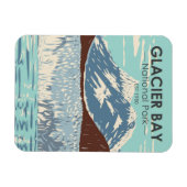 グレイシャーベイナショナルパークアラスカヴィンテージ マグネット (横)