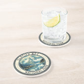 グレイシャーベイナショナルパークイラストレーショントラベルアート コースター (側面)