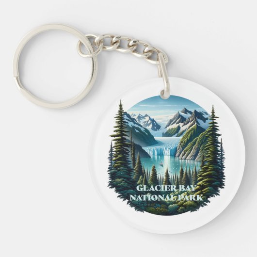 グレイシャーベイ国立公園アラスカ キーホルダー (正面)