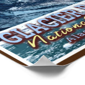 グレイシャーベイ国立公園 – アラスカ統一された州 ポスター (角)