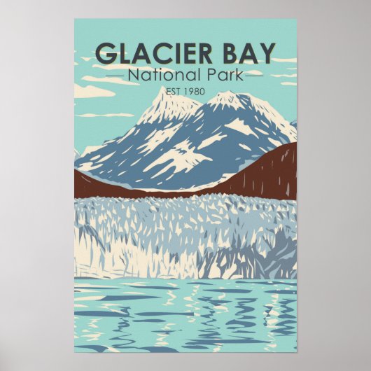 グレイシャーベイ国立公園 アラスカ ヴィンテージ ポスター (正面)