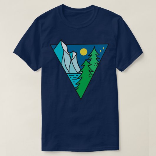 グレイシャーレイクムーンライトドードル Tシャツ (デザイン正面)