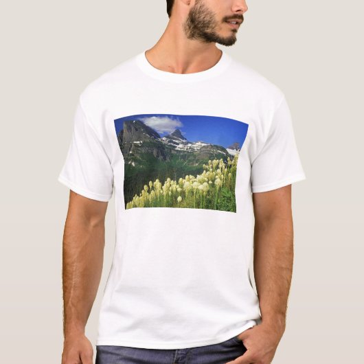 グレイシャー国立公園のローガン峠のベアグラス Tシャツ (正面)
