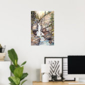 グレイシャー国立公園 水彩画 ポスター (ホームオフィス)