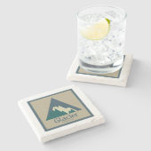 グレイシャー・ナショナルパークの素朴なデザイン ストーンコースター (横)