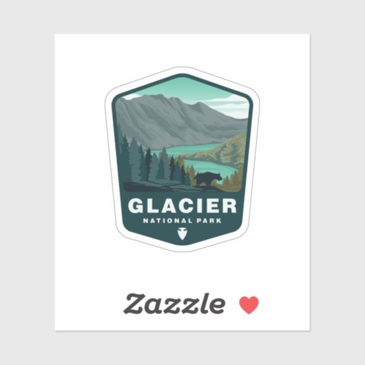 グレイシャー・ナショナルパーク モンタナ州 | ダイカットステッカー シール (シート)
