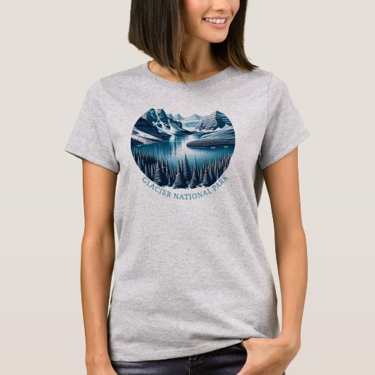 グレイシャー・ナショナルパーク モンタナ州 Tシャツ (正面)