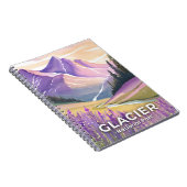 グレイシャー・ナショナルパーク | 春のラベンダー・ウォーターカラー ノートブック (右側)